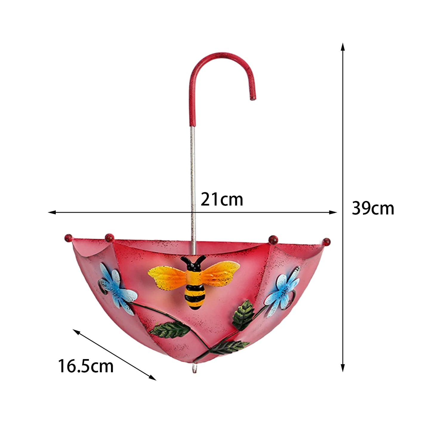 Umbrella Bird Feeder Hanging Water Tray Bird Bath Premium Bird Food Container Metal for Lawn Backyard Outdoor Patio Balcony