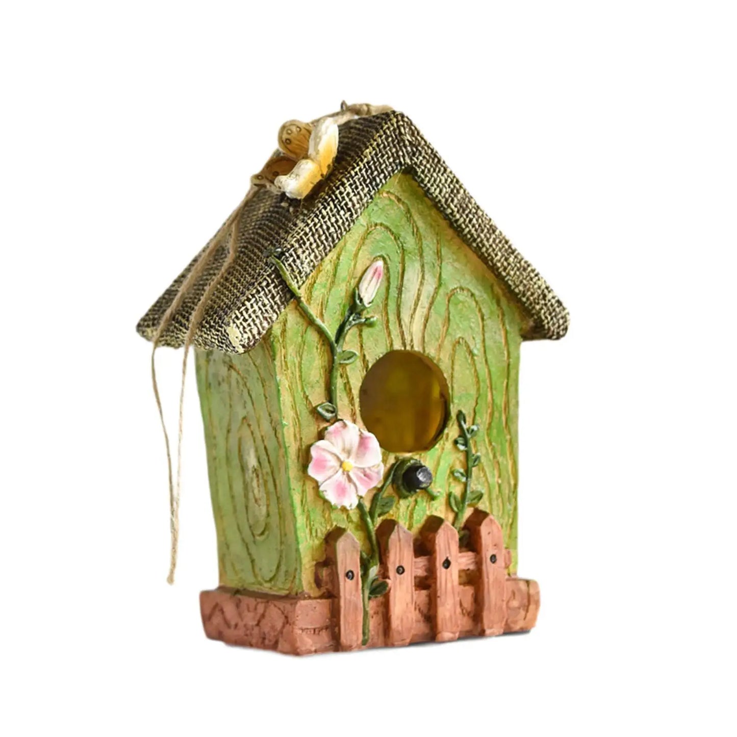 Resin Bird House,Hanging Bird House,Garden Hanging Decor,Outdoor Bird House,Decorative Birdhouse