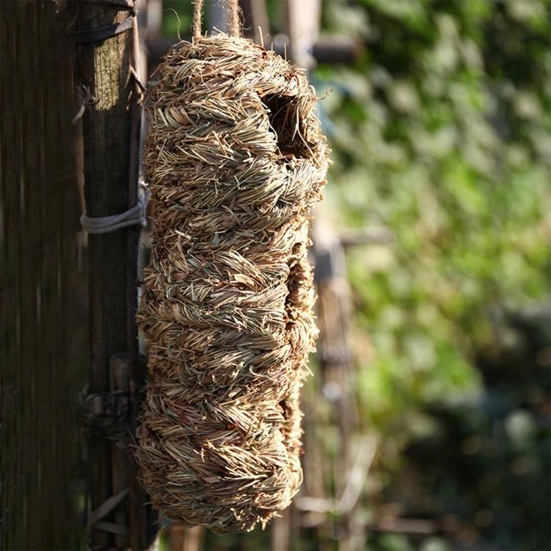 Bird House, Outdoor Decor, Hanging Birdhouse, Nesting Box, Backyard Shelter, Decorative Birdhouse, Natural Wood