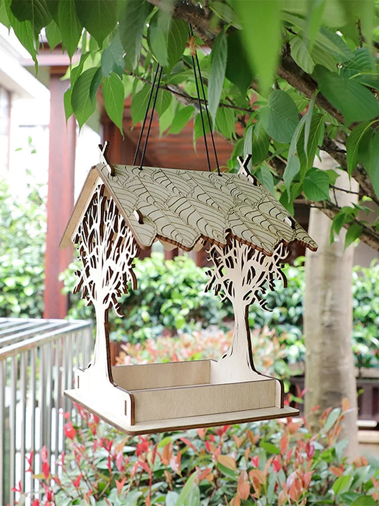 Outdoor Hanging Bird Feeder, Hummingbird Feeder, Garden Decor, Outdoor Decoration, Garden Decor,Wood Garden Home