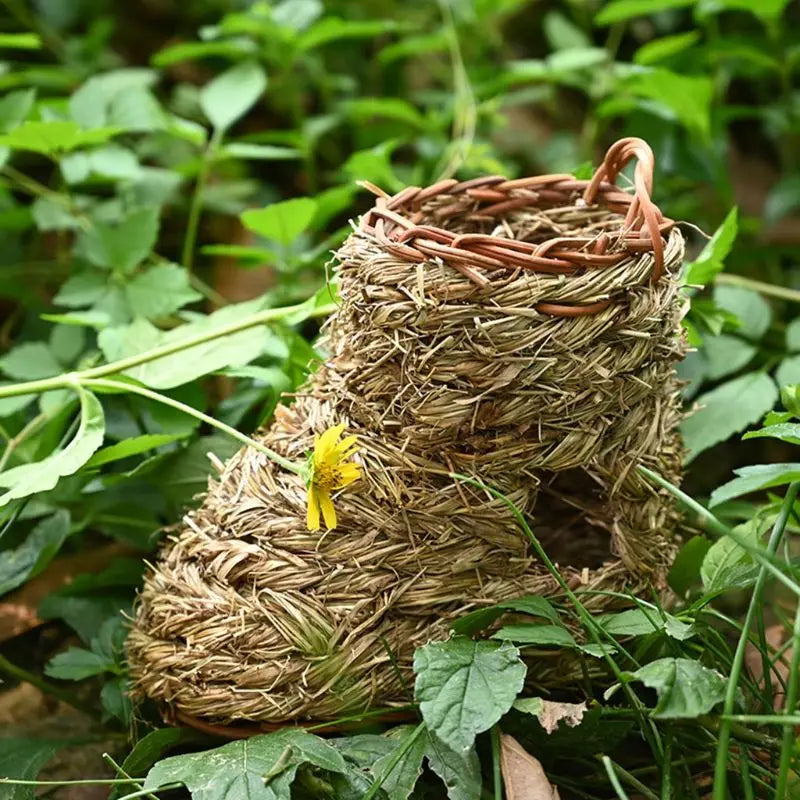 Bird House, Outdoor Decor, Hanging Birdhouse, Nesting Box, Backyard Shelter, Decorative Birdhouse, Natural Wood