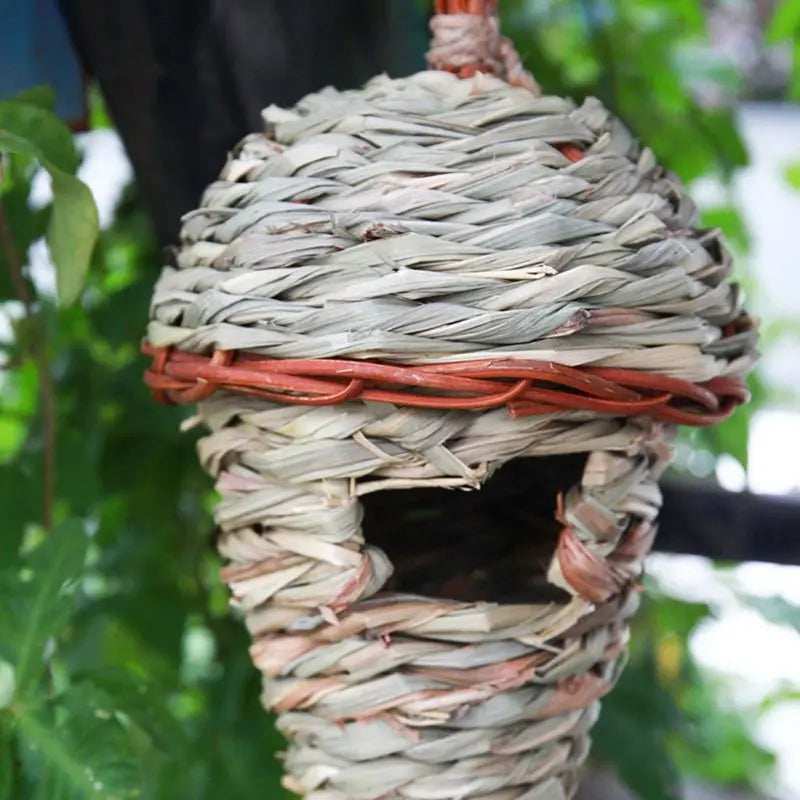 Bird House, Outdoor Decor, Hanging Birdhouse, Nesting Box, Backyard Shelter, Decorative Birdhouse, Natural Wood