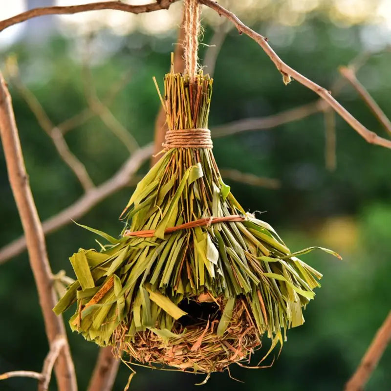 Bird House, Outdoor Decor, Hanging Birdhouse, Nesting Box, Backyard Shelter, Decorative Birdhouse, Natural Wood