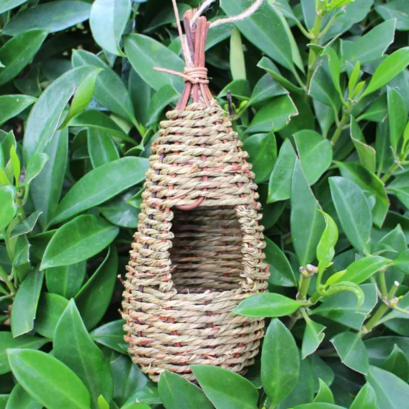 Bird House, Outdoor Decor, Hanging Birdhouse, Nesting Box, Backyard Shelter, Decorative Birdhouse, Natural Wood