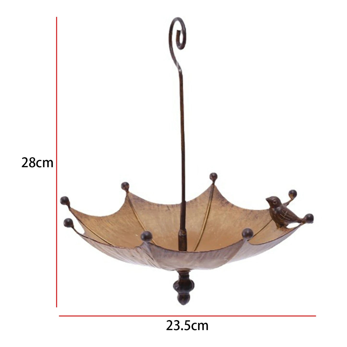 Umbrella Bird Feeder Hanging Water Tray Bird Bath Premium Bird Food Container Metal for Lawn Backyard Outdoor Patio Balcony