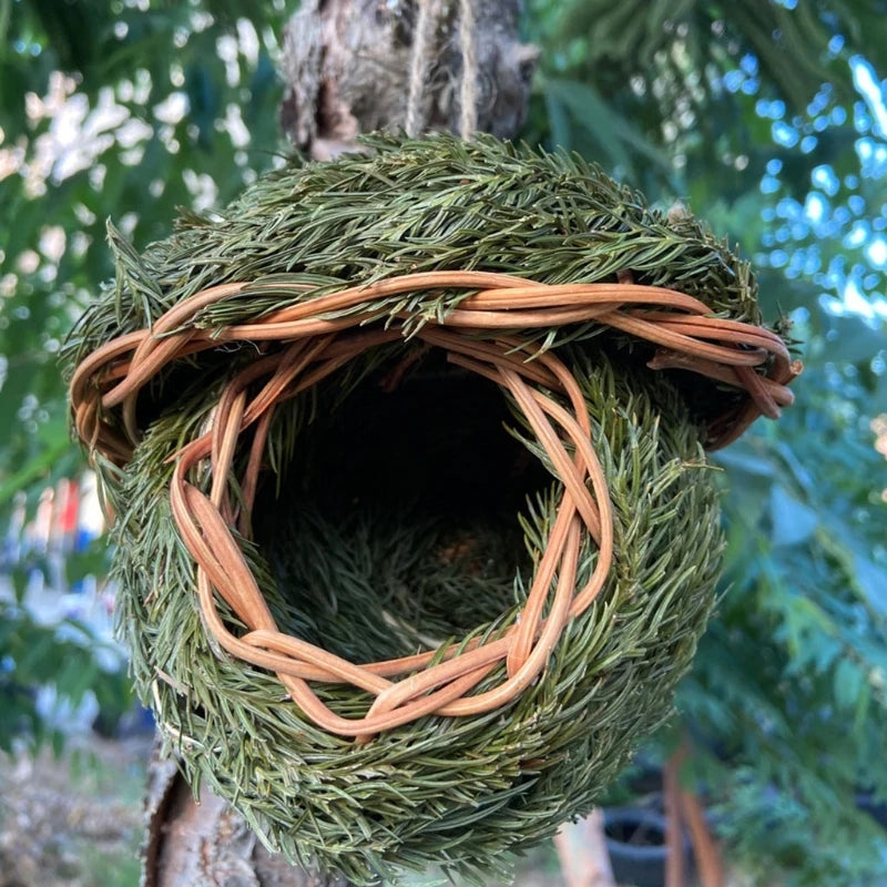 Bird House, Outdoor Decor, Hanging Birdhouse, Nesting Box, Backyard Shelter, Decorative Birdhouse, Natural Wood