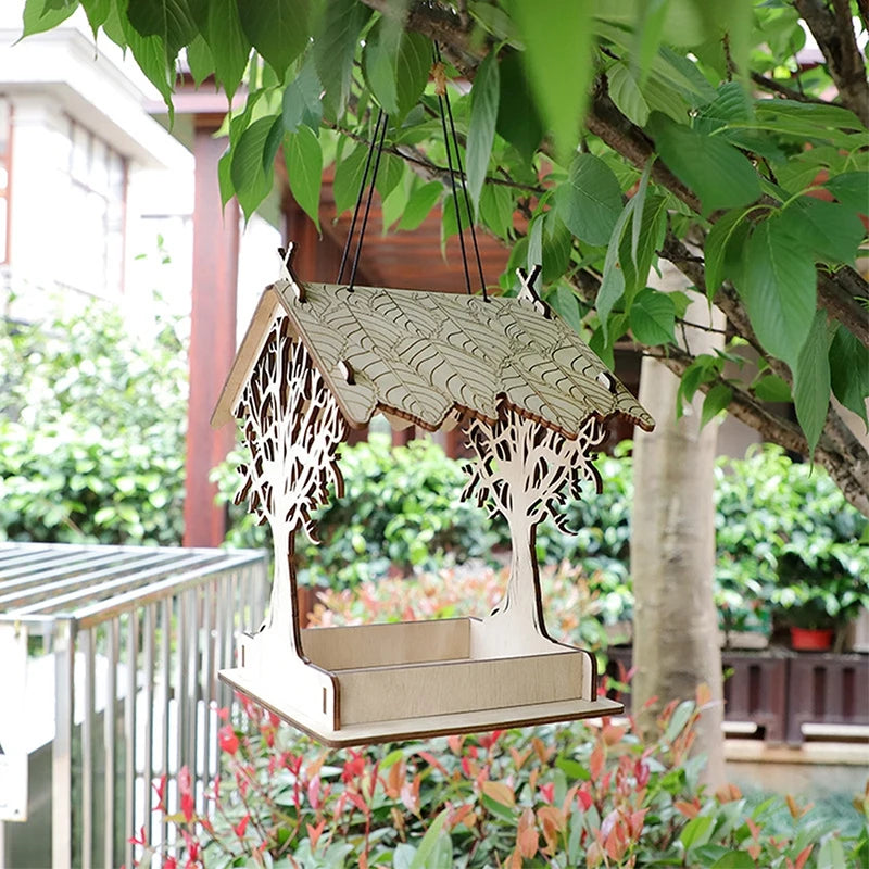 Outdoor Hanging Bird Feeder, Hummingbird Feeder, Garden Decor, Outdoor Decoration, Garden Decor,Wood Garden Home