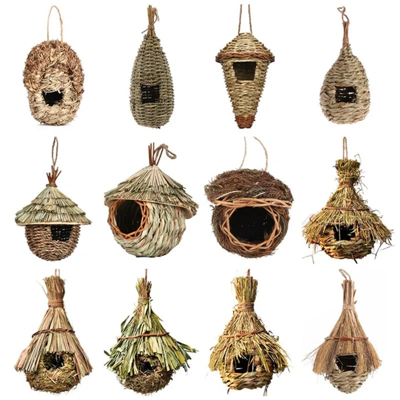 Bird House, Outdoor Decor, Hanging Birdhouse, Nesting Box, Backyard Shelter, Decorative Birdhouse, Natural Wood