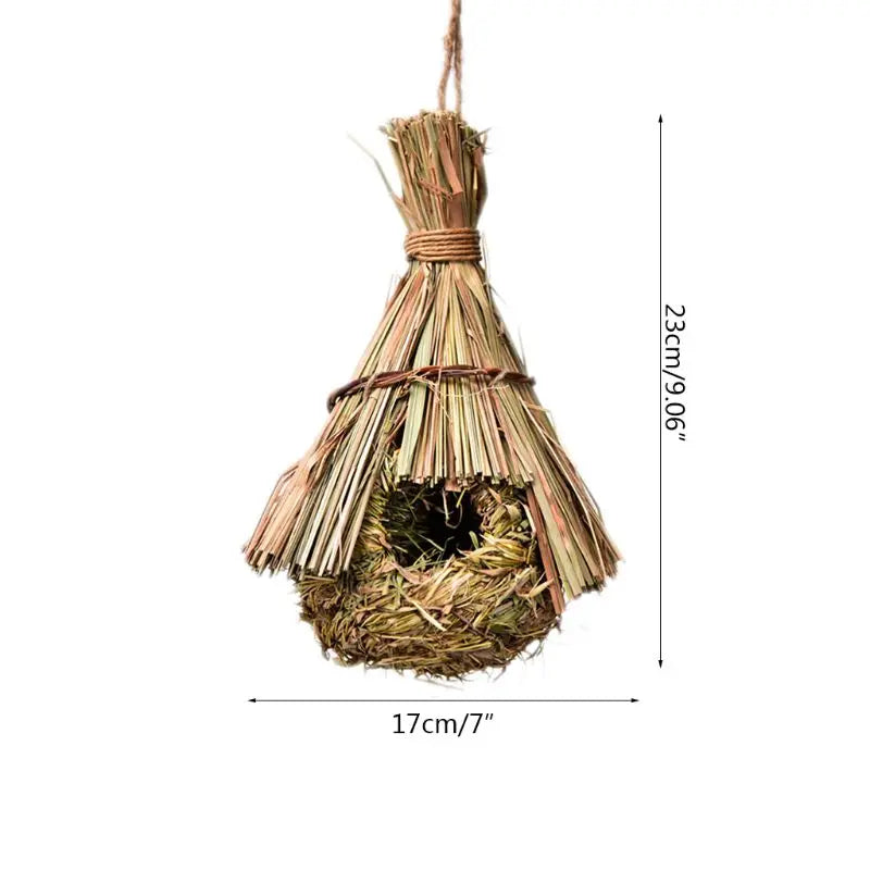 Bird House, Outdoor Decor, Hanging Birdhouse, Nesting Box, Backyard Shelter, Decorative Birdhouse, Natural Wood