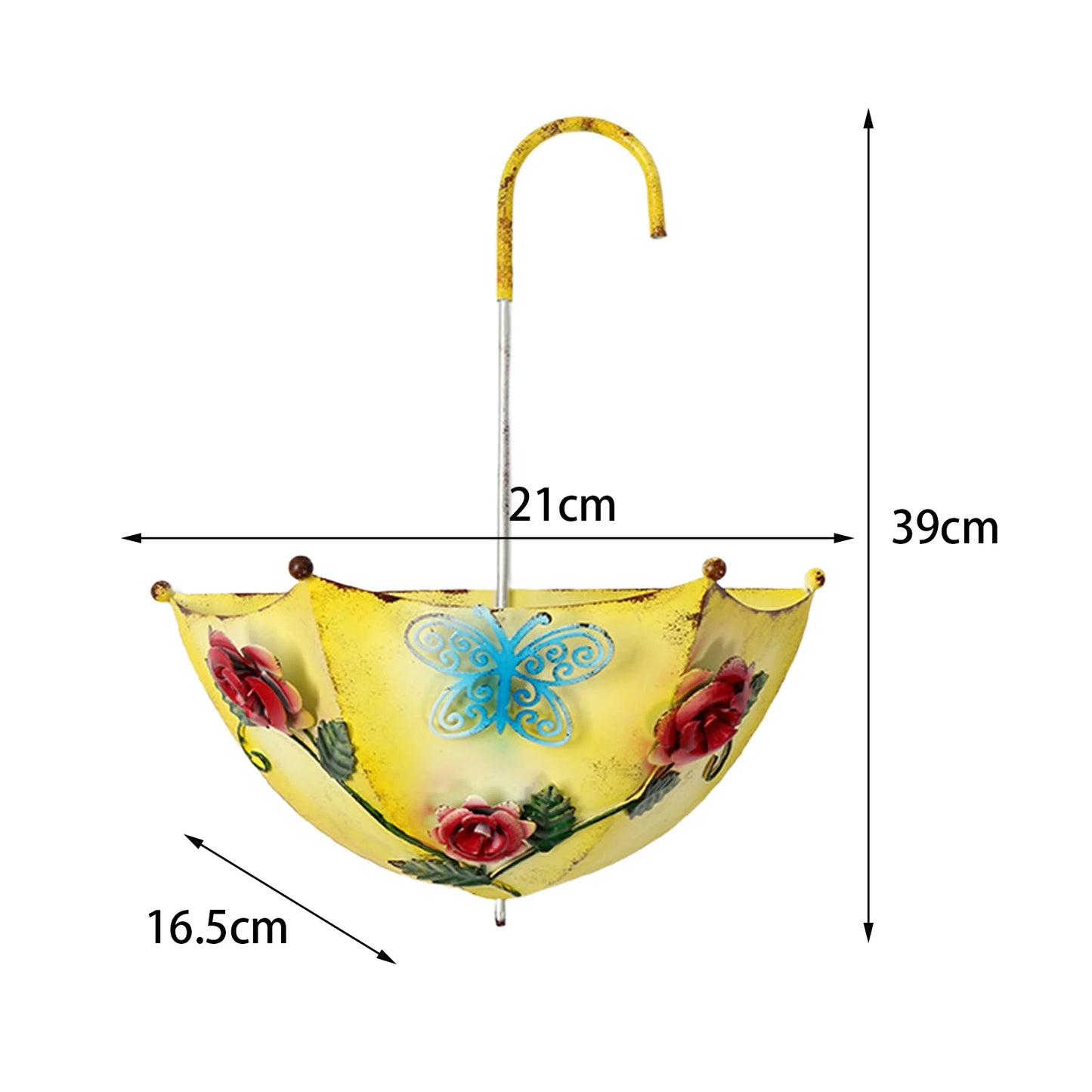 Umbrella Bird Feeder Hanging Water Tray Bird Bath Premium Bird Food Container Metal for Lawn Backyard Outdoor Patio Balcony