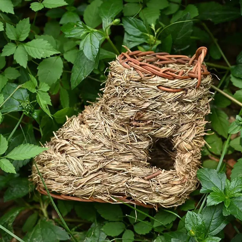 Bird House, Outdoor Decor, Hanging Birdhouse, Nesting Box, Backyard Shelter, Decorative Birdhouse, Natural Wood